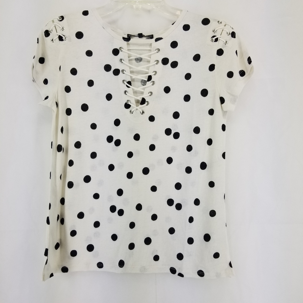 GENERATION LOVE Hugo Polka Dot Linen Tee - S